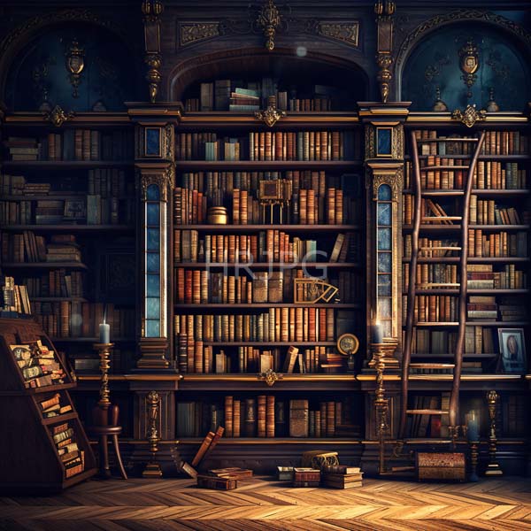 High Resolution: bookshelf with books and a reading nook download. | HRJPG.com