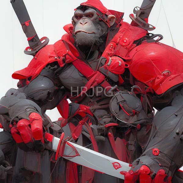 High Resolution: monkey in red armor holding a katana download. | HRJPG.com