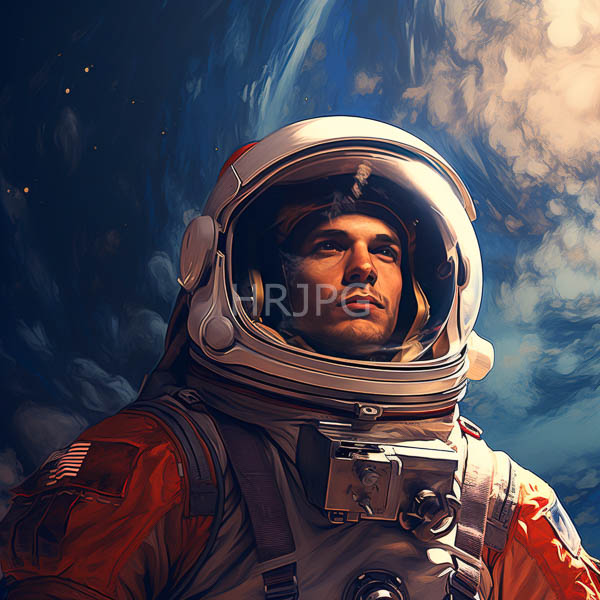 High Resolution: Realistic Portrait of an Astronaut's Face in Close-up download. | HRJPG.com