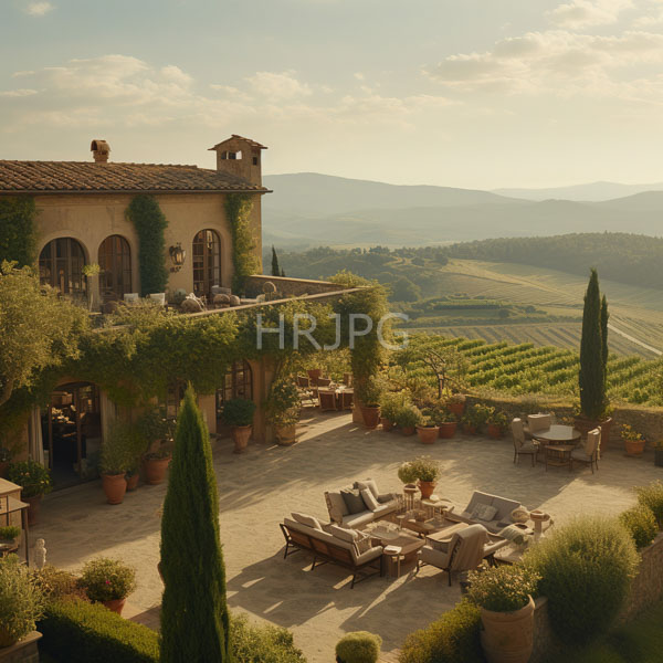 High Resolution: View of a European Countryside Estate and Vineyard download. | HRJPG.com