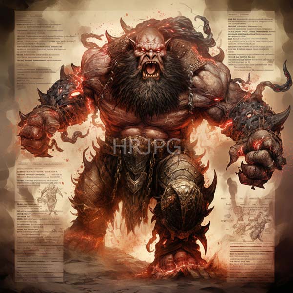 High Resolution: An Artistic Painting of a Muscular Beast-Man download. | HRJPG.com