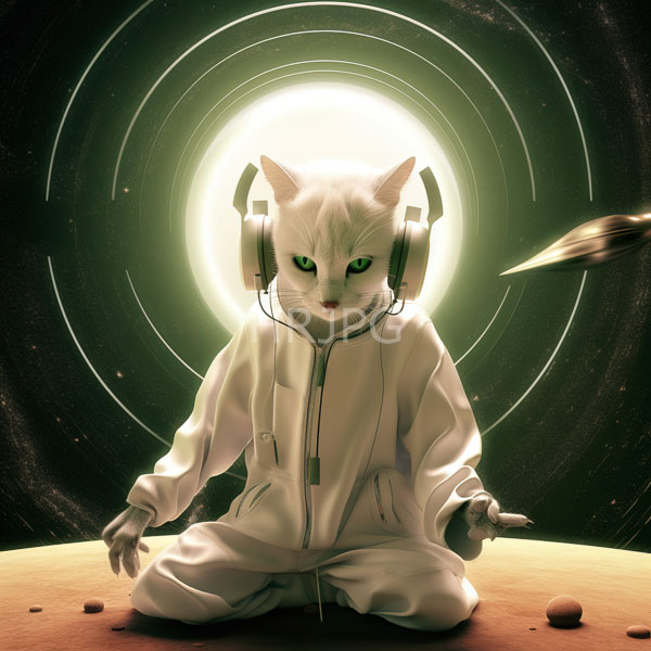 High Resolution: cat wearing a spacesuit and headphones. download. | HRJPG.com