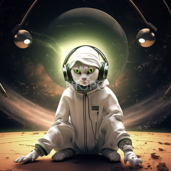 High Resolution: cat in a spacesuit with a glowing background. download. | HRJPG.com