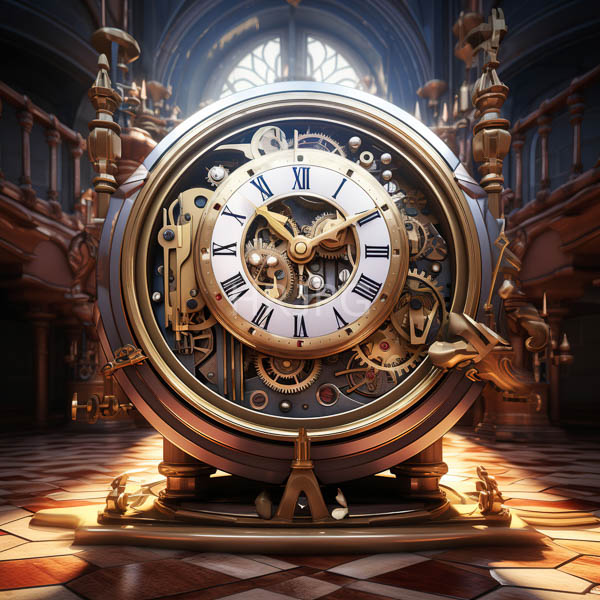 High Resolution: fantasy clock with intricate mechanical gears. download. | HRJPG.com