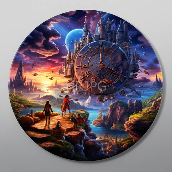 High Resolution: fantasy clock tower on a round platform. download. | HRJPG.com