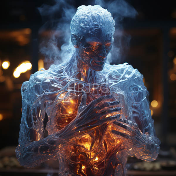 High Resolution: human-like figure with a glowing wireframe. download. | HRJPG.com