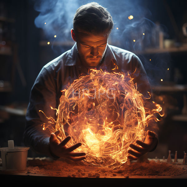 High Resolution: man holding a large glowing orb of energy. download. | HRJPG.com