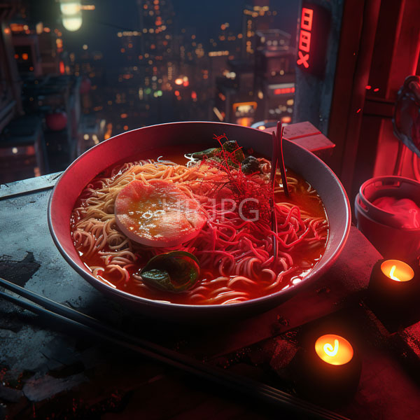 High Resolution: dramatic shot of radiant ramen in a dark, atmospheric restaurant. download. | HRJPG.com