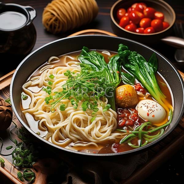 High Resolution: hearty bowl of ramen with a rich broth, garnished with various toppings. download. | HRJPG.com
