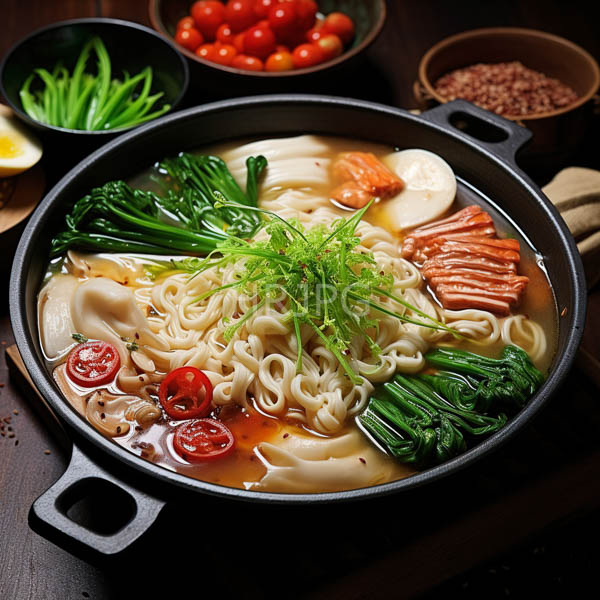 High Resolution: vibrant and colorful bowl of ramen with vegetables and meat. download. | HRJPG.com