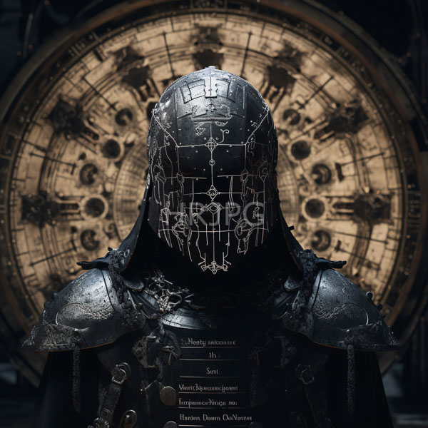 High Resolution: knight in black, futuristic armor with a glowing faceplate. download. | HRJPG.com