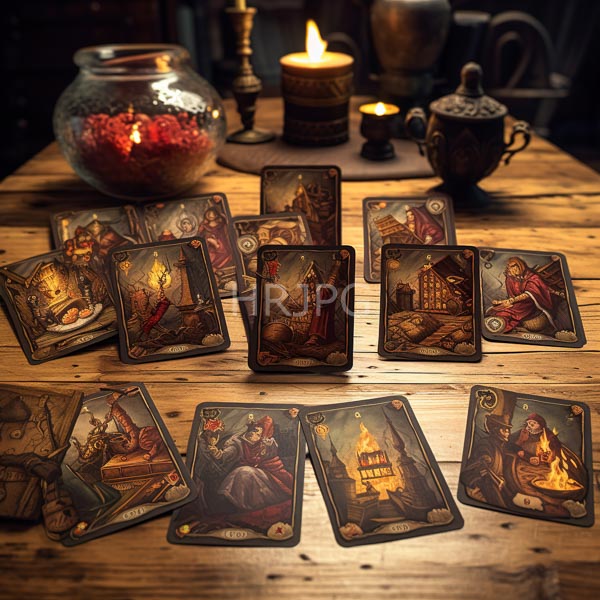 High Resolution: mystical table setting with tarot cards, crystals, and candles. download. | HRJPG.com