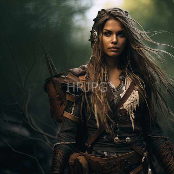 High Resolution: fantasy-style portrait of a woman with long, braided hair. download. | HRJPG.com