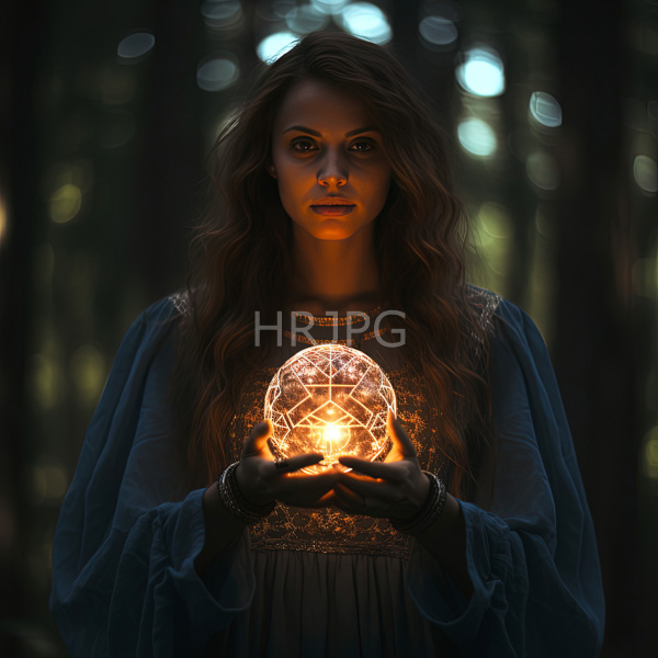 High Resolution: person in a dark setting, holding a luminous orb that illuminates their face. download. | HRJPG.com