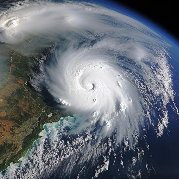 High Resolution: satellite view of a hurricane with a clear, defined eye. download. | HRJPG.com