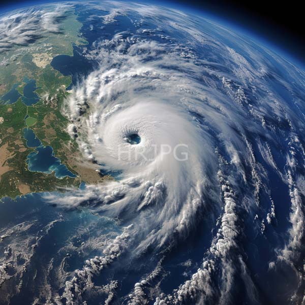 High Resolution: stunning orbital view of a hurricane's spiral cloud pattern. download. | HRJPG.com