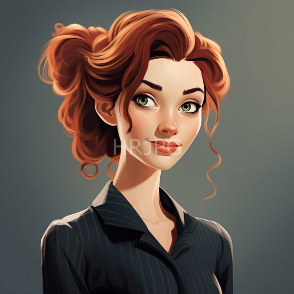 High Resolution: professional portrait of a woman with red hair and a confident look. download. | HRJPG.com