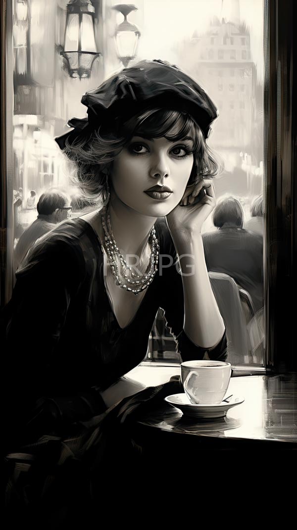 High Resolution: Female sitting in a cafe with a teapot on the tabletop download. | HRJPG.com