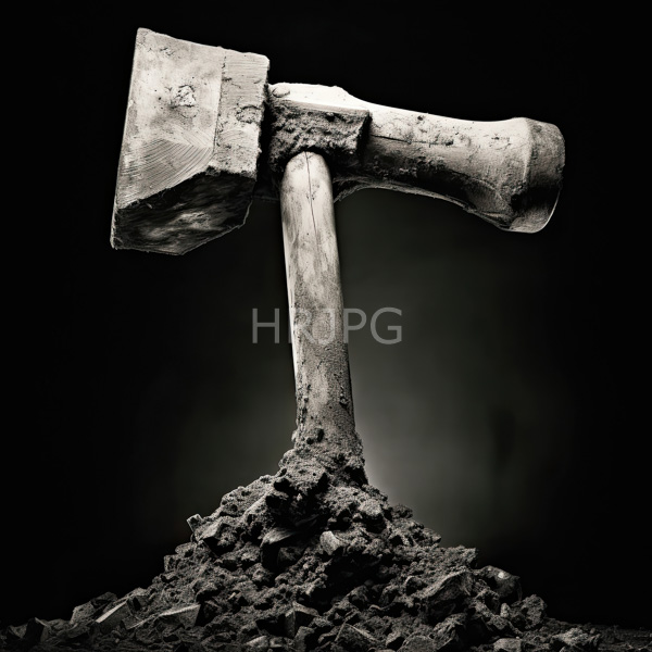 High Resolution: An old sledgehammer stuck in the muddy ground download. | HRJPG.com