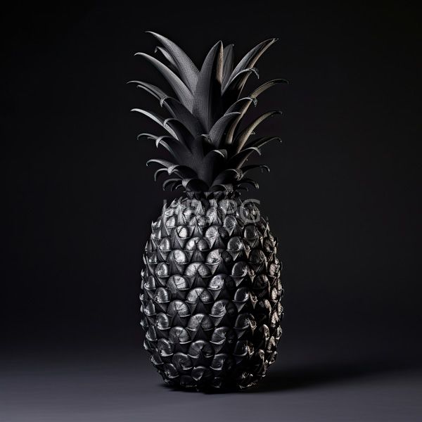 High Resolution: A ripe pineapple with a dark and spiky metallic texture download. | HRJPG.com