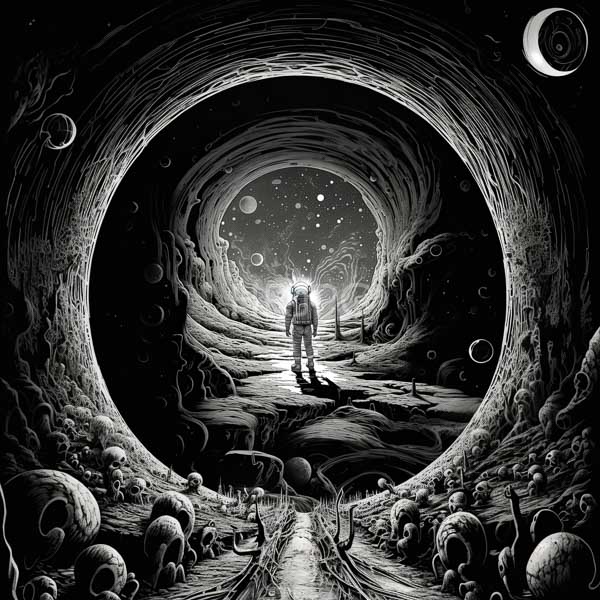 High Resolution: A man in an astronaut suit walking on a futuristic trail download. | HRJPG.com