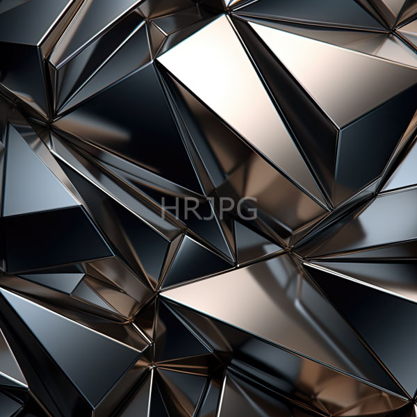 High Resolution: A sleek abstract sculpture with polished metallic triangles download. | HRJPG.com
