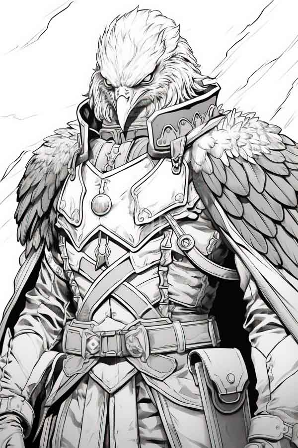 High Resolution: Male fantasy warrior with a feathered cape and detailed medieval armor download. | HRJPG.com