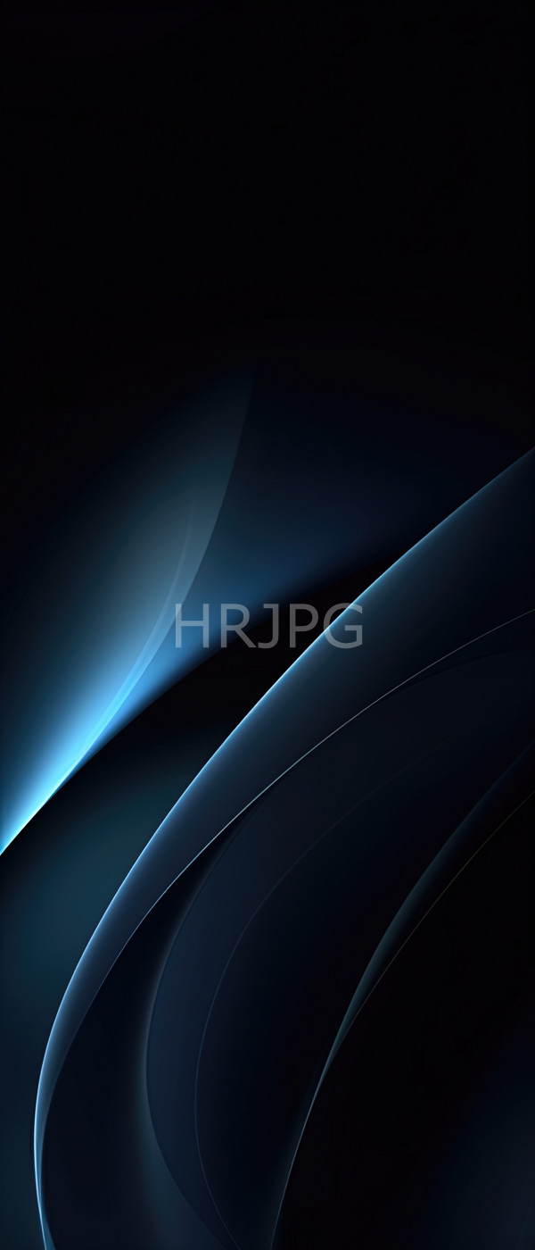 High Resolution: Abstract artwork features smooth curved wave-like shapes in varying shades of blue and black with a light blue gradient contrasting with darker shadowy curves download. | HRJPG.com