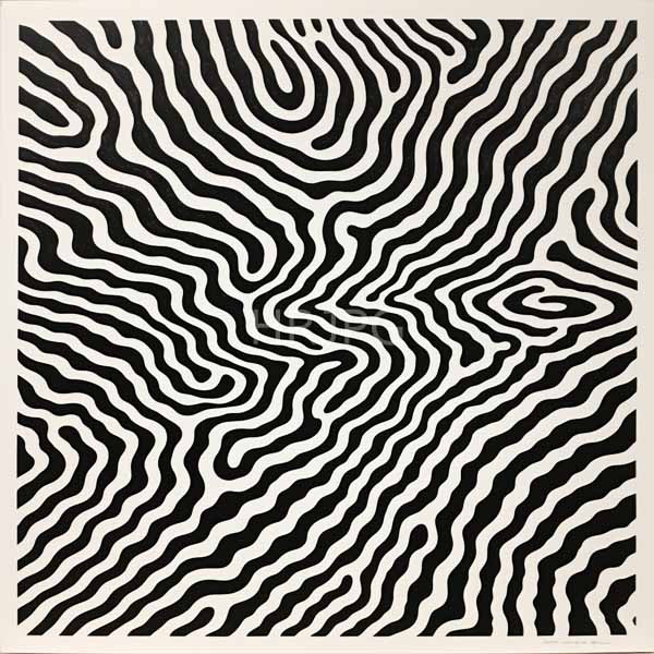 High Resolution: Black-and-white abstract optical illusion pattern features wavy continuous lines in black and white creating a mesmerizing hypnotic effect download. | HRJPG.com