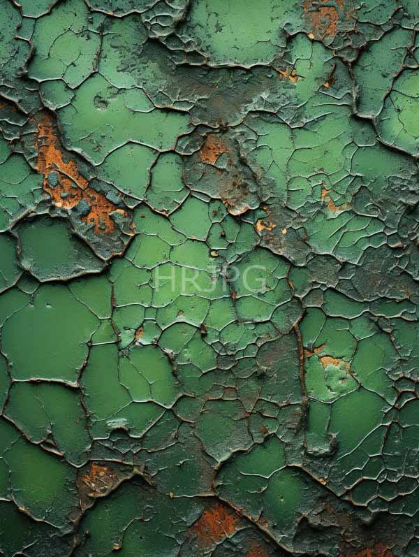 High Resolution: Textured cracked green surface resembling weathered paint dried mud cracks irregular and deep varying shades green and brown creating download. | HRJPG.com