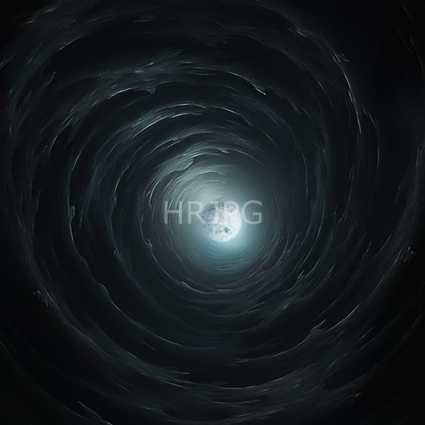 High Resolution: Dark swirling vortex concentric textured black and teal cloud-like layers center glows bright white luminous light resembling distant moon download. | HRJPG.com
