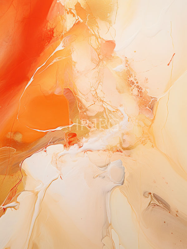 High Resolution: Abstract features vibrant fluid textures Dominated warm hues orange red and yellow white and beige accents colors blend and download. | HRJPG.com