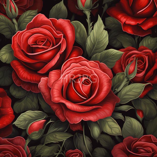 High Resolution: Vibrant red roses detailed textured petals green leaves roses densely packed some full bloom others buds download. | HRJPG.com