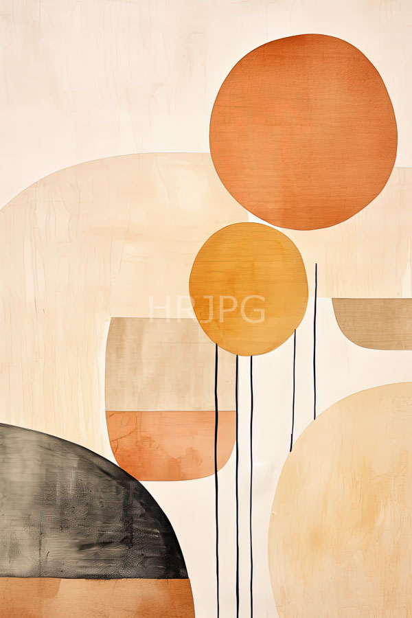 High Resolution: Abstract geometric shapes Dominated warm earth tones includes two large overlapping orange circles smaller yellow circle black vertical lines download. | HRJPG.com