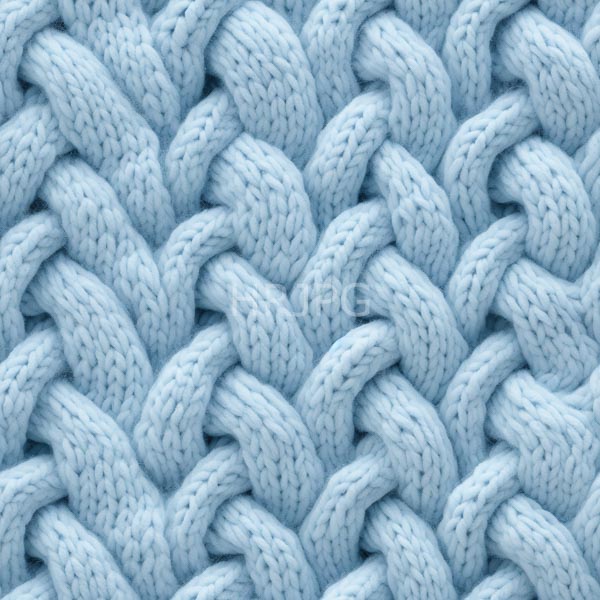 High Resolution: Textured light blue knitted fabric thick interlocking cable pattern yarn soft and slightly fuzzy visible stitches creating cozy wavy download. | HRJPG.com