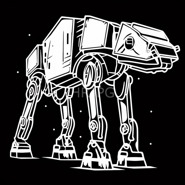 High Resolution: Black and white futuristic four-legged robot rectangular angular body detailed mechanical joints robot stands black small white dots download. | HRJPG.com