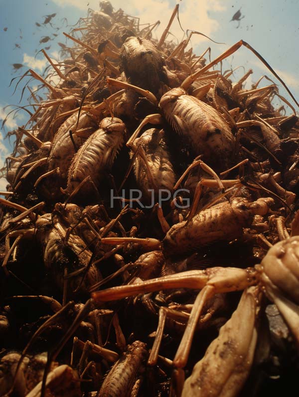 High Resolution: Enormous chaotic pile of dead cockroaches with brown and tan exoskeletons under bright sunlight with their elongated antennae and legs protruding download. | HRJPG.com