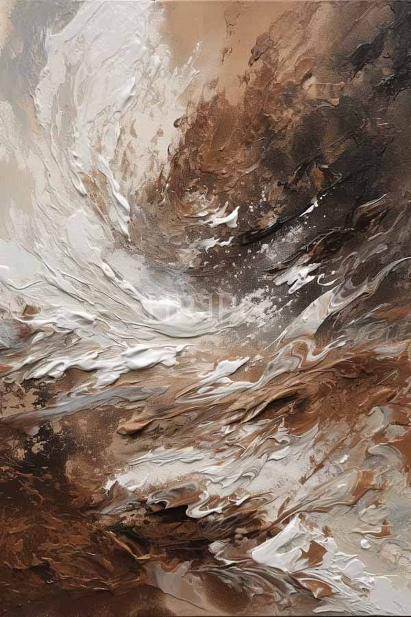 High Resolution: Abstract digital painting features swirling textured patterns in shades of brown and white with dynamic brushstrokes creating an energetic flow download. | HRJPG.com