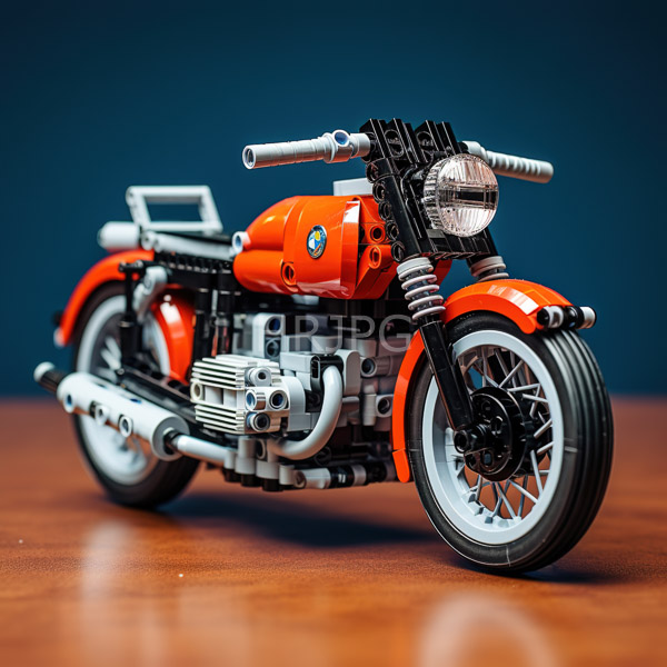 High Resolution: Intricately built LEGO motorcycle features red and silver plastic pieces with black tires on a white background including detailed engine components download. | HRJPG.com