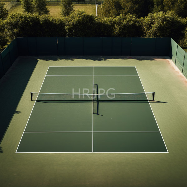 High Resolution: Outdoor tennis court in a large crowded stadium under a bright blue sky with green grass and neatly trimmed hedges surrounding the center-court lines download. | HRJPG.com