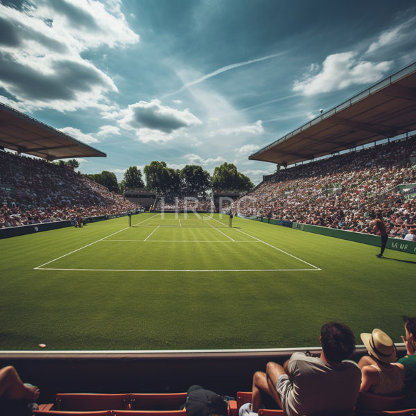 High Resolution: Outdoor cricket stadium with green artificial turf an empty center field surrounded by rows of spectators in colorful clothing on tiered seating download. | HRJPG.com