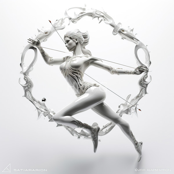High Resolution: Elegant silver-toned female figure with flowing hair and intricate armor-like bodysuit dancing within a circular floral frame adorned by small birds mid-leap download. | HRJPG.com