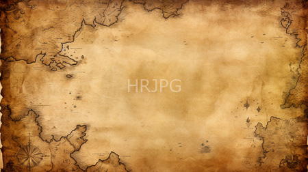 High Resolution: Aged sepia-toned illustration of vintage parchment paper with weather-worn edges and faded ink borders depicting old-world maps in each corner download. | HRJPG.com