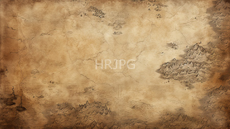 High Resolution: Aged sepia-toned drawing of mountainous terrain on textured parchment paper with visible cracks and stains throughout download. | HRJPG.com