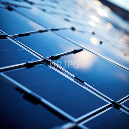 High Resolution: Solar panels with reflective blue surfaces showing grid-like metallic frames intersecting at right angles in an upward angle perspective download. | HRJPG.com