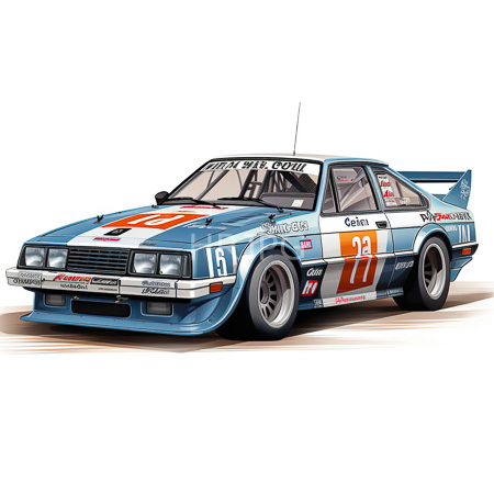 High Resolution: Blue white Group A rally car with orange hood number Shell Galoob logos front splitter and rear wing download. | HRJPG.com