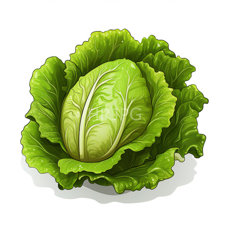 High Resolution: Entire vibrant green cabbage with detailed leaf textures and veins on its central head with ruffled edges forming concentric layers download. | HRJPG.com