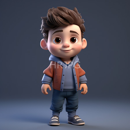 High Resolution: Adorable chubby-cheeked young boy with light skin and dark brown hair styled in spikes wears blue jeans and a gray hoodie under a red jacket download. | HRJPG.com