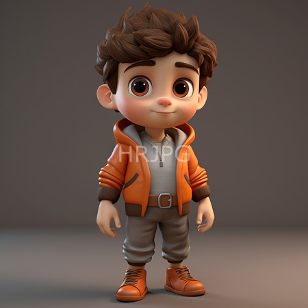 High Resolution: Adorable chubby-cheeked young boy with large brown eyes and tousled dark hair wears an orange hoodie over a gray shirt and matching pants download. | HRJPG.com