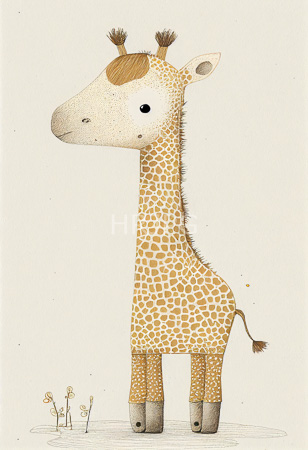 High Resolution: Adorable cartoon-style canid with light brown and white spotted patterns small horns atop its head large black eyes and a short tufted tail download. | HRJPG.com